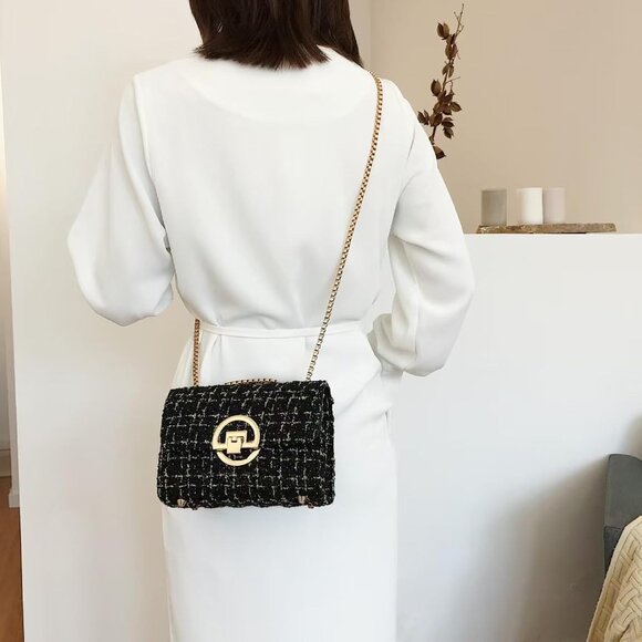 Women's Quilted Crossbody Bag Faux Leather Chain Clutch Evening Shoulder Purse - Picture 5 of 6